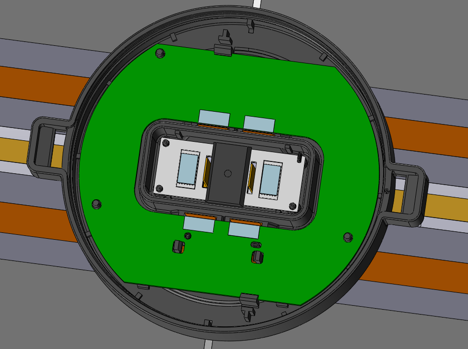 QC Solar round junction box with module-integrated RSD board